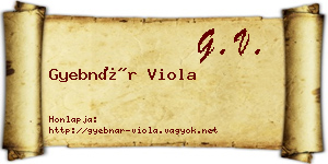 Gyebnár Viola névjegykártya